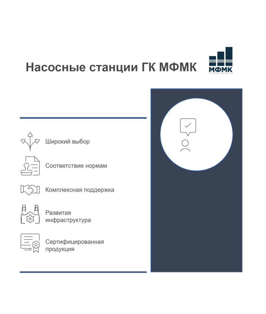 Рисунок 3. Преимущества насосных станций МФМК